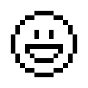 Pixel Emoji Face &ndash; 8-Bit Style Emoticons in Vector Format