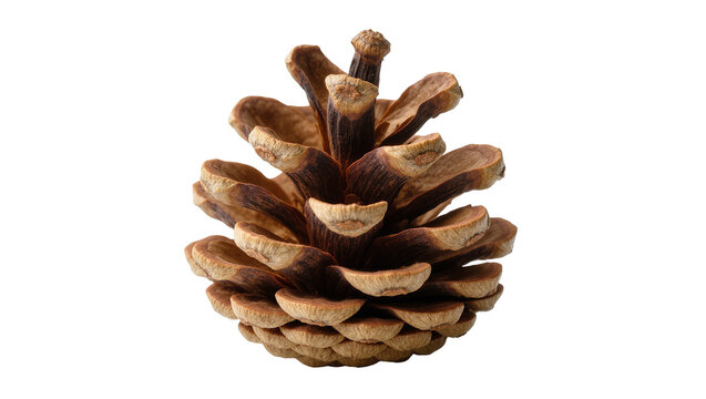 Isolated brown pinecone, a natural forest symbol ideal for fall and winter holiday designs