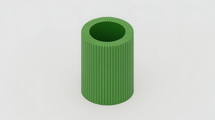 Obraz premium Green cylindrical object with vertical ridges