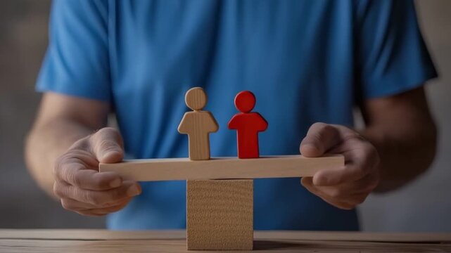Human Comparison Social Difference Concept Minimal Scene 3 Lines 4K HD Video
