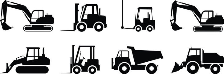 Excavator, Forklift, Bulldozer, Loader, Truck, Pallet, Jack, Dump, Vehicle, Machine, Heavy, Industrial, Construction, Earthmover, Equipment, Crane, Material, Handler, Worksite, Machinery © Mst