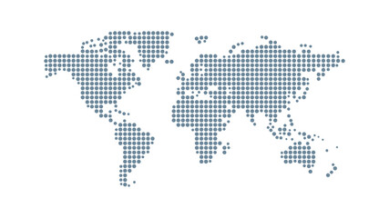 Fototapeta premium World Map Blue Square Pixel Pattern Vector Illustration with Global Network Communication Concept 