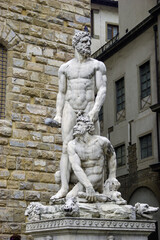 Fototapeta premium Hercules and Cacus sculpture in Florence, Italy