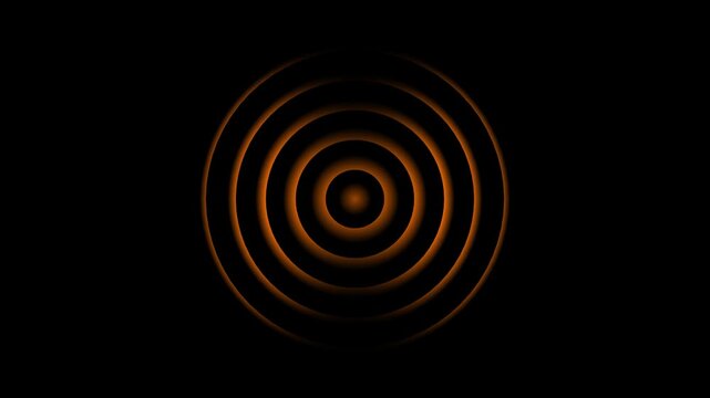 Black and white concentric circles pattern with gradient effect on black background for motion and visual effects