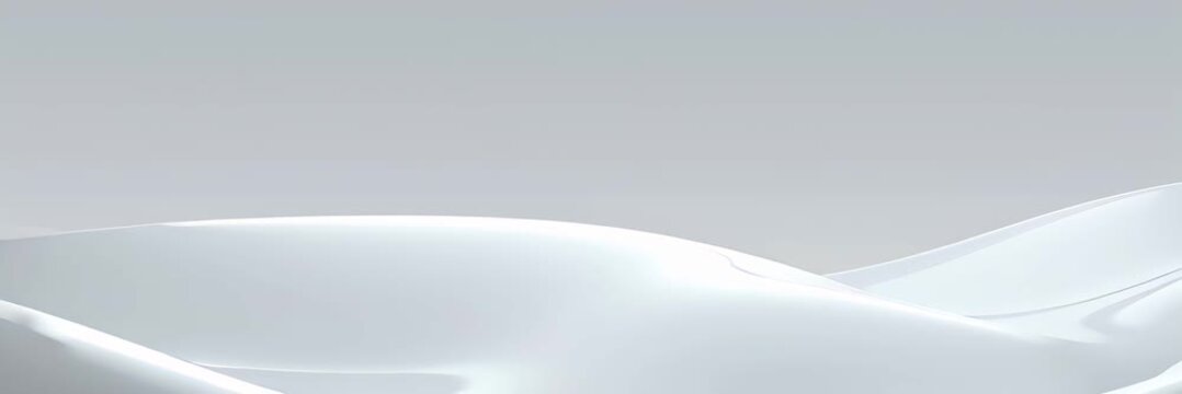 Soft white abstract waves background with copy space, minimal elegant banner video design for website header and landing page.