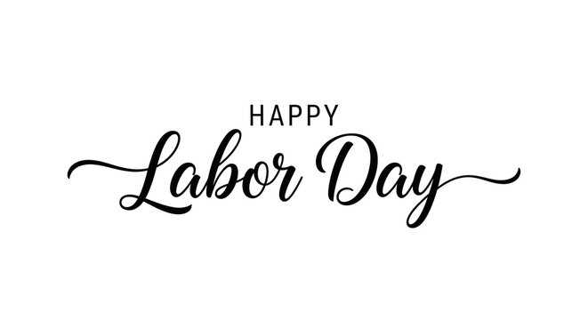 Elegant script font design wishing happy labor day