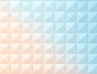 Obraz premium Three dimensional pyramid pattern background with soft blue and peach gradient lighting