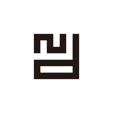 Letter N and d square, stripe geometric symbol simple logo vector
