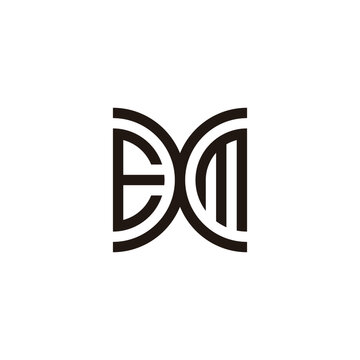Letter EXM curve geometric symbol simple logo vector