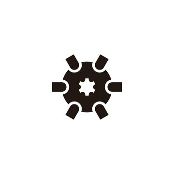tool, bullets geometric symbol simple logo vector