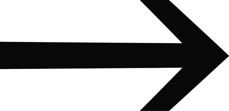 A large black arrow pointing to the right on a white background