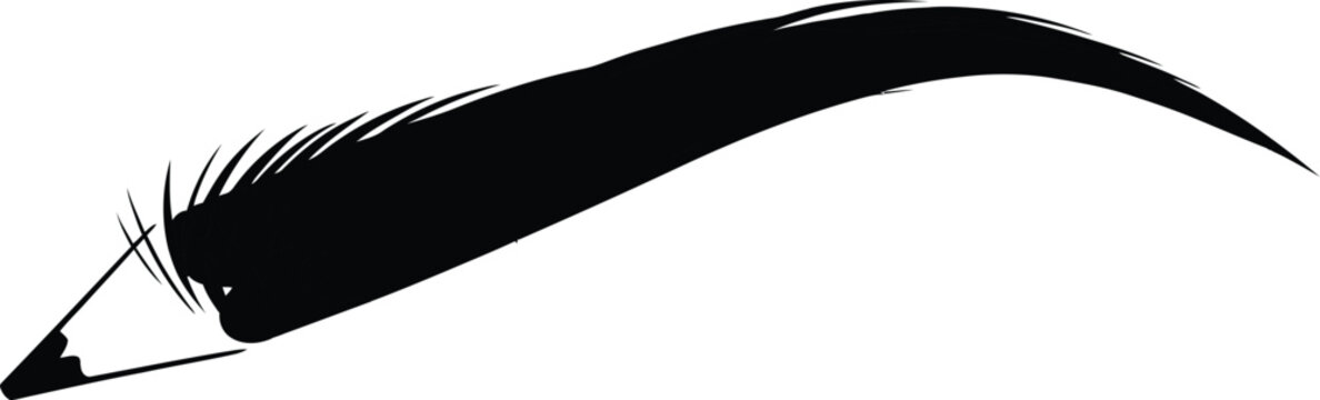 A black eyeliner brush on a white background