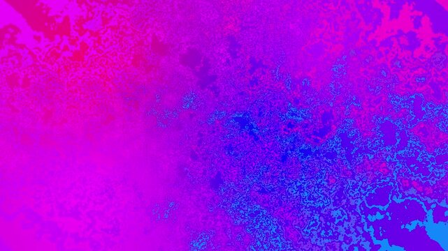 Abstract creative motion glowing gradient magenta and blue rough stain surface background. Video animation Ultra HD 4k footage.