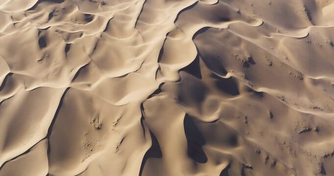 Gravel-covered Plains And Sand Dunes Of Gobi Desert In Southern Mongolia. Aerial Shot