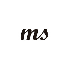 Fototapeta premium Letter ms connect geometric symbol simple logo vector