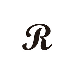 Fototapeta premium Letter JR RJ J R unique geometric symbol simple logo vector