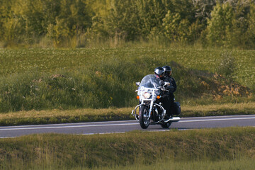 Obraz premium Open road journey with two riders