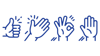Obraz premium A collection of hand gestures thumbs up clapping and various hand signs