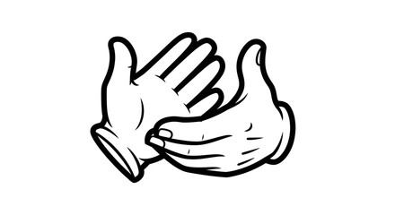 Obraz premium Cartoon hands clapping gesture, isolated white background.