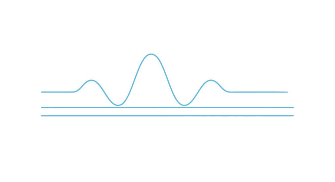 Simple blue sine wave graph with horizontal lines on a bright digital background.