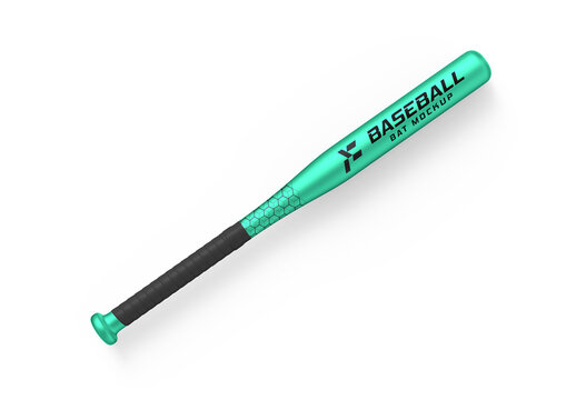 Baseball Bat Mockup Isolated on White Background
