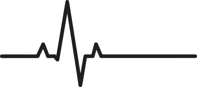 ECG heartbeat line icon vector isolated on Transparent Background
