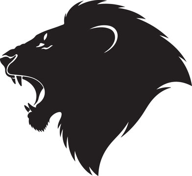 Roaring lion head vector isolated on Transparent Background