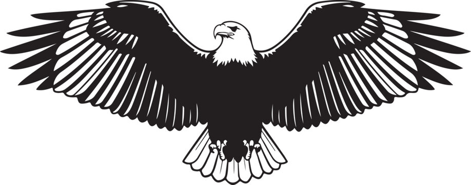 Vector bald eagle icon isolated on Transparent Background