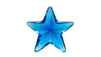 Obraz premium Isolated brilliant blue crystal star, sparkling luxury accessory for design elements