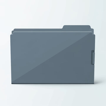 Gray File Folder with Tab for Document Organization.