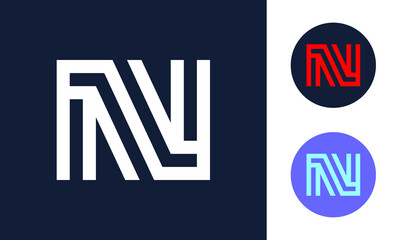 Obraz premium N Letter Logo Graphic with Line Style
