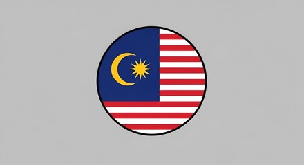 Naklejka premium Malaysia Flag Icon Symbol Emblem Crest.