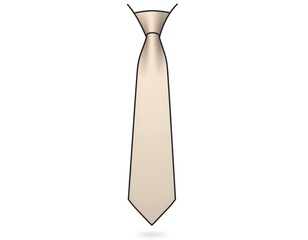 Fototapeta premium Simple beige necktie design on white backdrop for professional business apparel