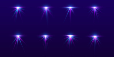 Purple laser streak PNG with glowing bokeh and spark effects. Lines curve smoothly across transparent space. Perfect for futuristic designs, overlays, or sci-fi visuals.  © goldstock