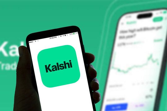 Barcelona, Spain - 18th march 2026: The online betting app Kalshi logo is seen on the screen of a mobile phone