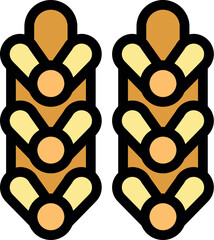 Naklejka premium Wheat ears ripening in field, ready for harvest and flour production, symbolizing agriculture and food supply