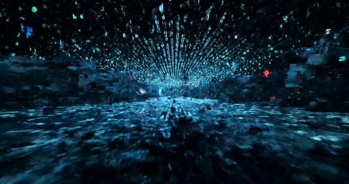 Digital data stream with binary code.
