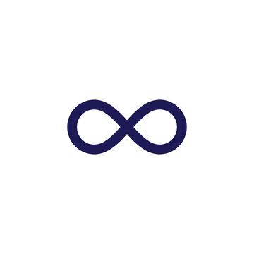 Dark Navy Blue Infinity Loop Line Icon &mdash; Endless Cycle Eternity Outline Symbol Vector Illustration