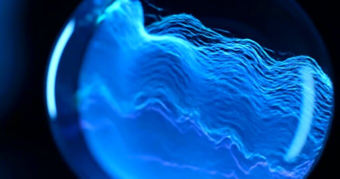 Glowing blue plasma in a sphere.