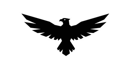 Obraz premium Black Eagle Bird Silhouette Flying.