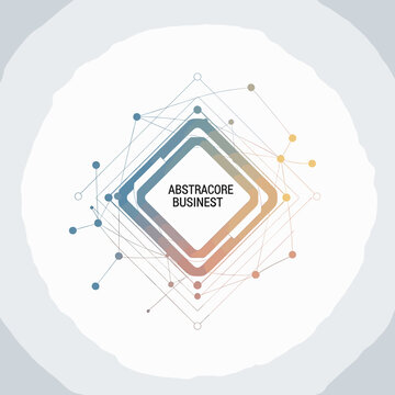 Abstract core business concept with interconnected network lines and dots on a light background.