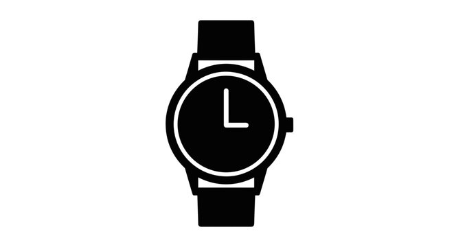 Simple Black Watch Face Design.