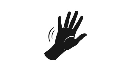 Obraz premium Black Hand Stop Gesture Icon.
