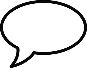 Fototapeta premium Simple black and white speech bubble outline.