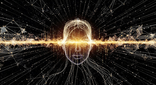 artificial intelligence brain processing data in a futuristic neural network symbolizing ai machine learning and digital consciousness