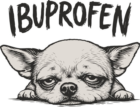 Ibuprofen Svg, Funny Chihuahua Dog Pun Svg, Sarcastic Animal Humor Svg