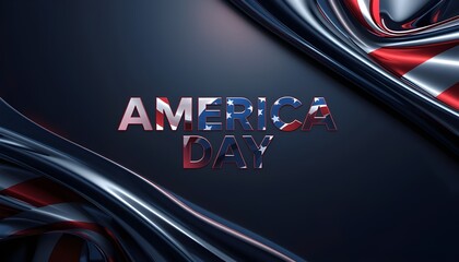 Obraz premium A patriotic graphic design celebrating America Day with a dark background and red, white, and blue colors.