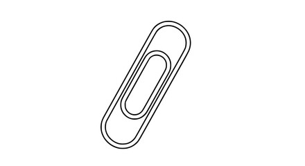 Obraz premium Pink paper clip vector isolated, simple stationery item for office, school, or home organization