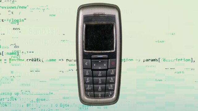 retro and old mobile telephones, in a sequence