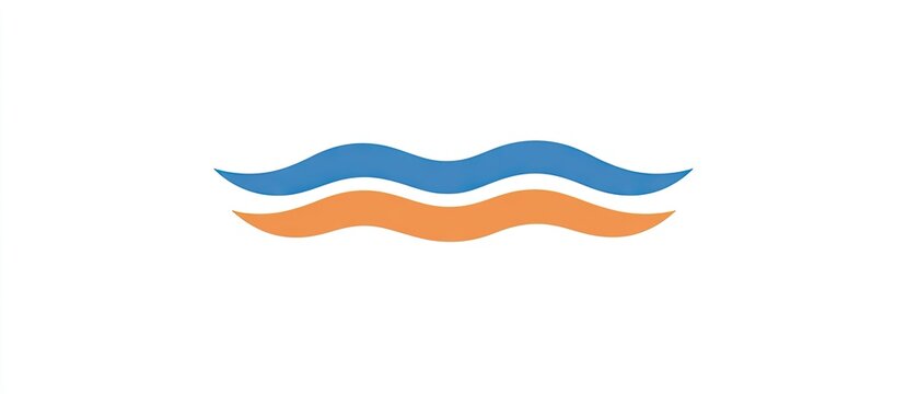 Minimalist design of two parallel wavy lines, one blue and one orange, symbolizing balance and contrast